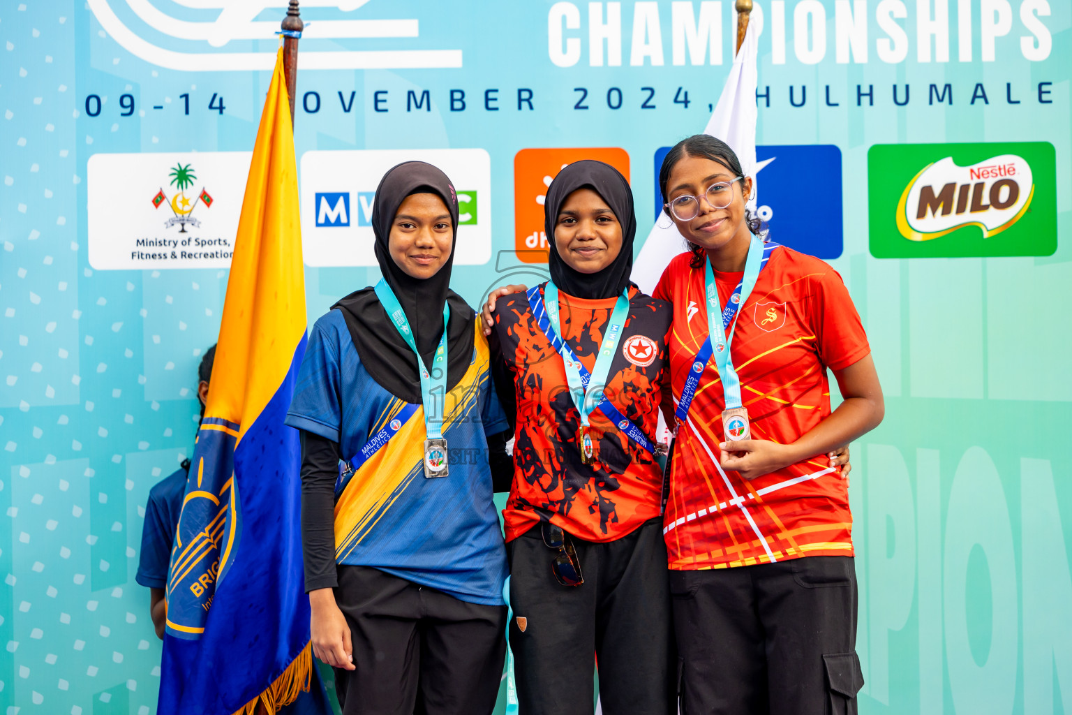 Day 6 of MWSC Interschool Athletics Championships 2024 held in Hulhumale Running Track, Hulhumale, Maldives on Thursday, 14th November 2024. Photos by: Nausham Waheed / Images.mv