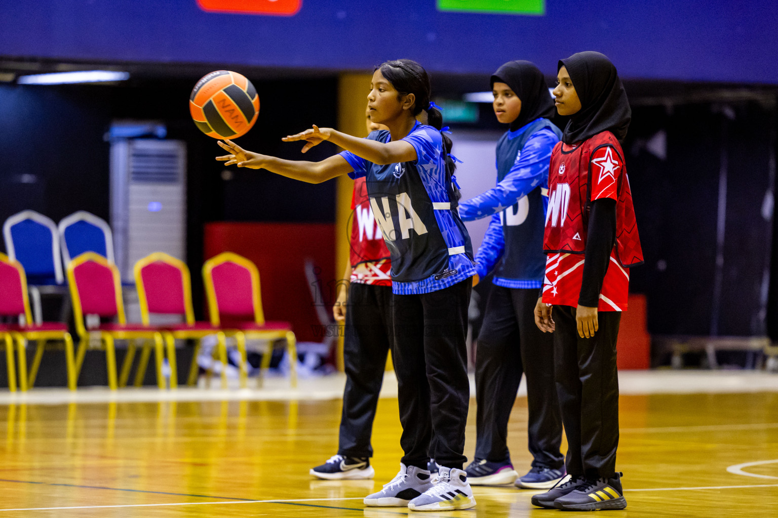 Day 9 of 25th Inter-School Netball Tournament was held in Social Center at Male', Maldives on Monday, 19th August 2024. Photos: Nausham Waheed / images.mv