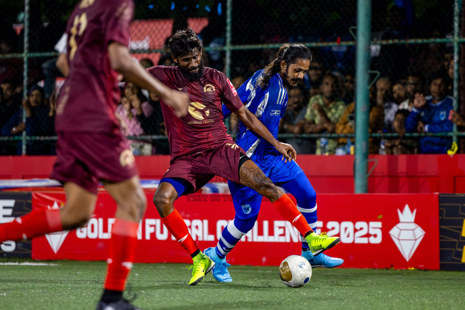 V Keyodhoo vs AA Mathiveri in zone round on Day 32 of Golden Futsal Challenge 2025 was held on Wednesday , 5th February 2025, in Hulhumale', Maldives. Photos: Nausham Waheed / images.mv