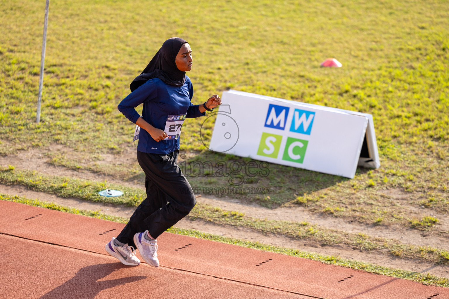 Day 6 of MWSC Interschool Athletics Championships 2024 held in Hulhumale Running Track, Hulhumale, Maldives on Thursday, 14th November 2024. Photos by: Ismail Thoriq / Images.mv