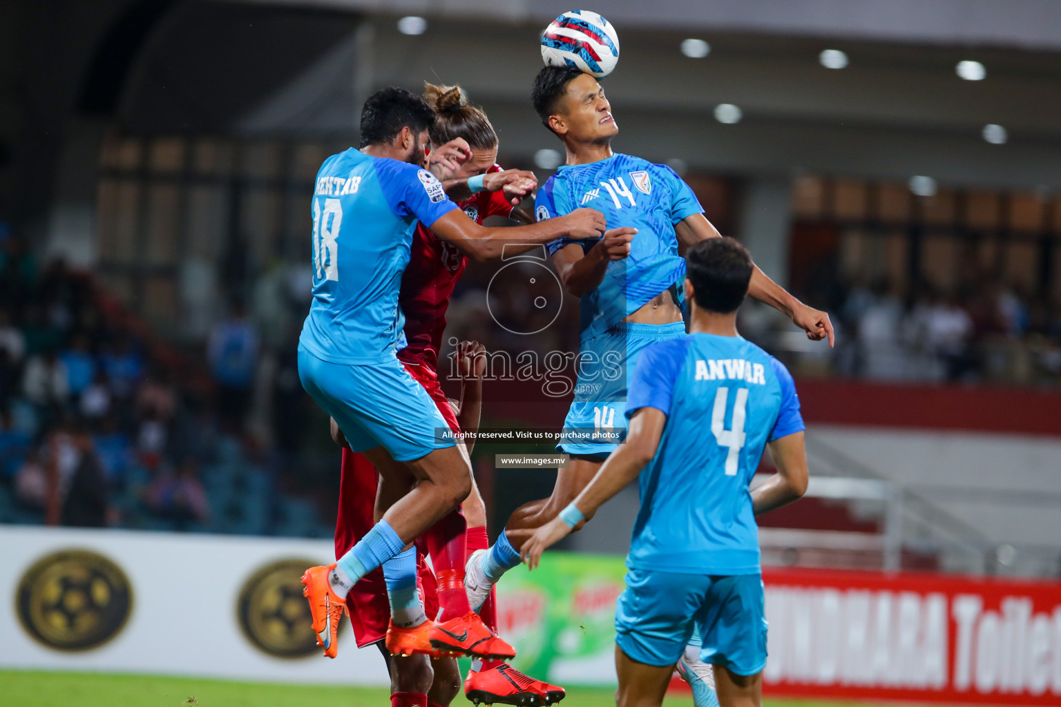 Lebanon vs India in the Semi-final of SAFF Championship 2023 held in Sree Kanteerava Stadium, Bengaluru, India, on Saturday, 1st July 2023. Photos: Nausham Waheed, Hassan Simah / images.mv