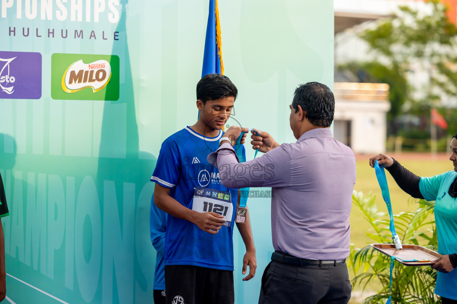 Day 6 of MWSC Interschool Athletics Championships 2024 held in Hulhumale Running Track, Hulhumale, Maldives on Thursday, 14th November 2024. Photos by: Nausham Waheed / Images.mv