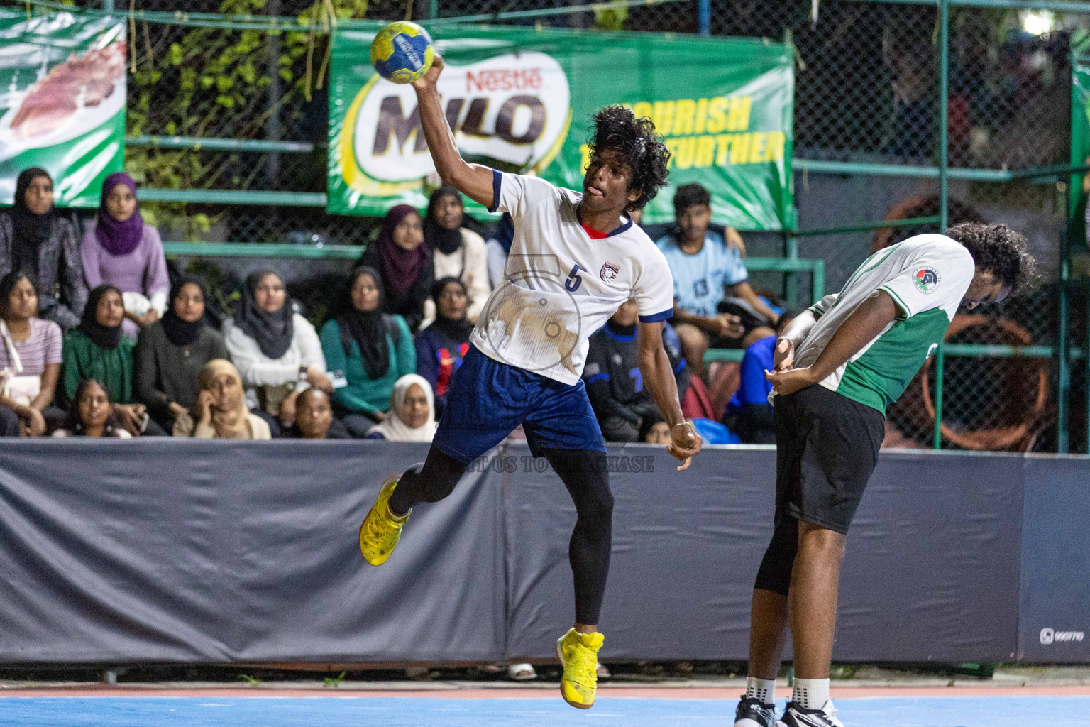 Day 19 of 10th National Handball Tournament 2023, held in Handball ground, Male', Maldives on Tuesday, 19th December 2023 Photos: Nausham Waheed/ Images.mv