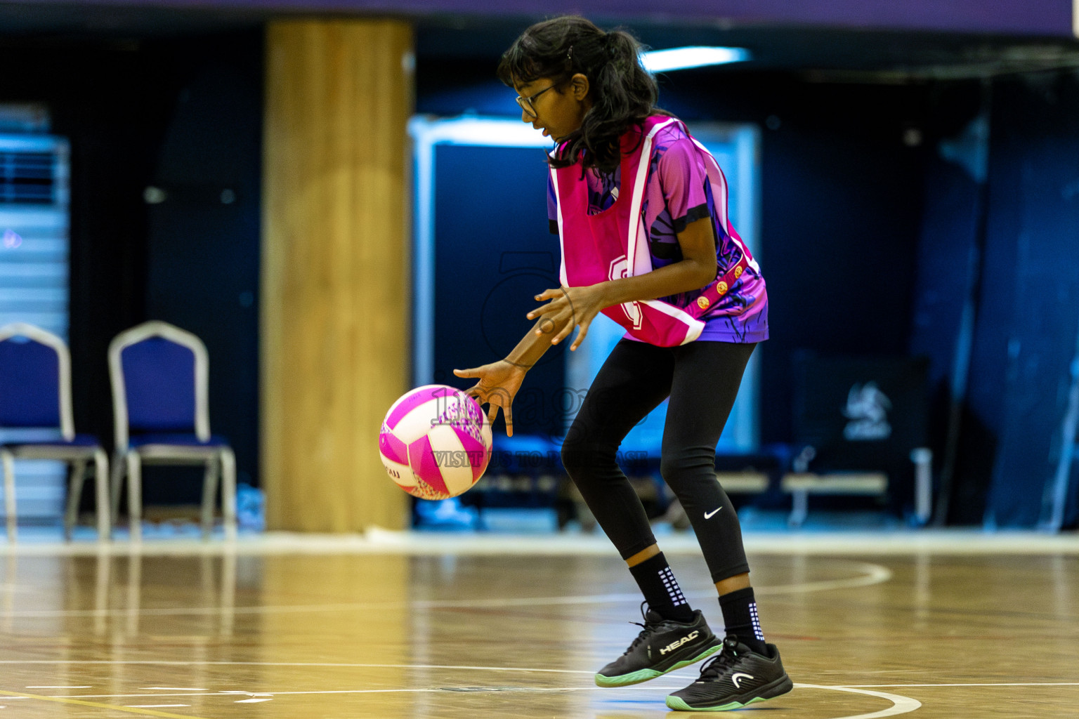 N Sports Academy vs FIONTI Sports Academy in Day 5 of 3rd Netball Junior Championship, held at Social Center on Thursday 23rd January 2025 . Photos: Shuu Abdul Sattar / images.mv