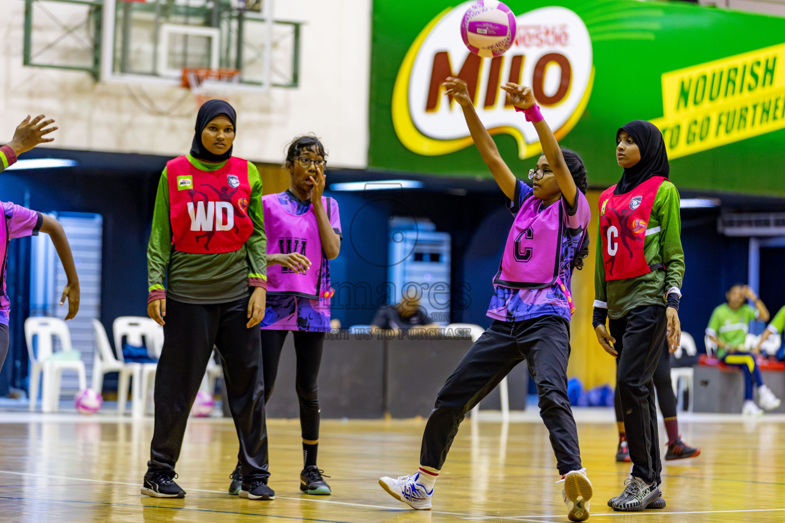 N Sports Academy A vs Fiontti Sports Club  in Day 3 of 3rd Netball Junior Championship, held at Social Center on Tuesday, 21st January 2025 . 
Photos: Hassan Simah / images.mv