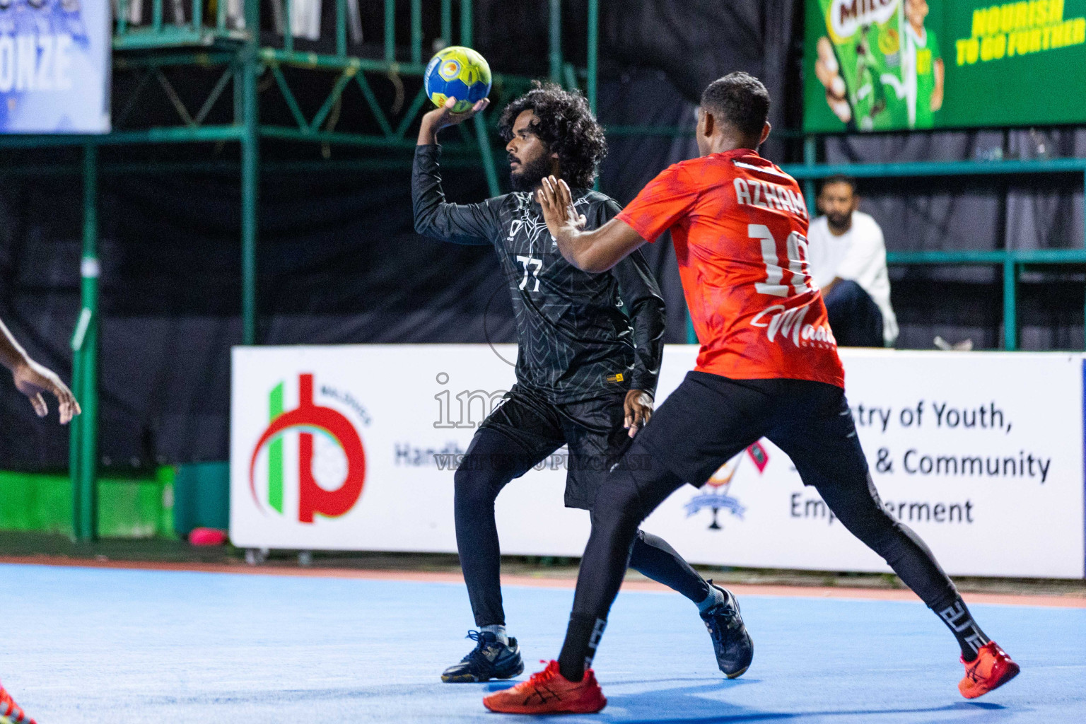 Day 14 of 10th National Handball Tournament 2023, held in Handball ground, Male', Maldives on Monday, 11th December 2023 Photos: Nausham Waheed/ Images.mv